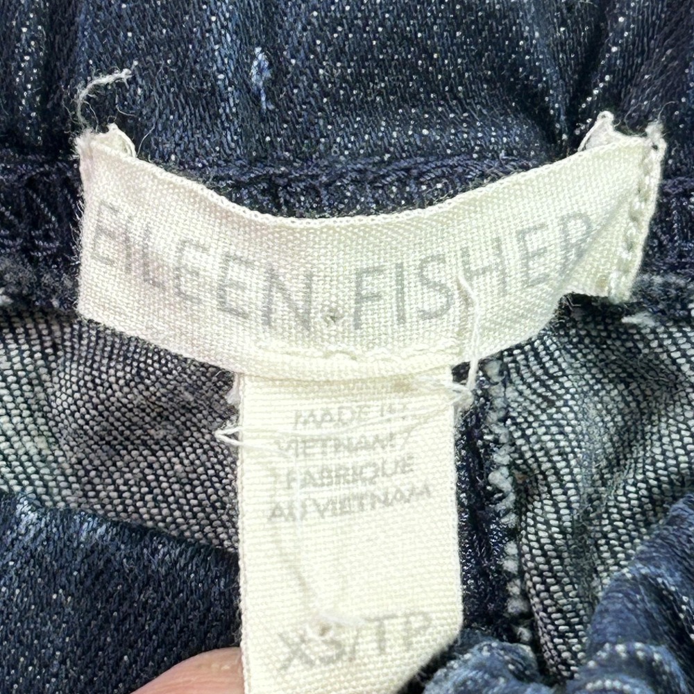 Eileen Fisher Jeans Womens XS Dark Wash Stretch Denim Skinny‎ Pants Pull On Blue - Picture 4 of 11